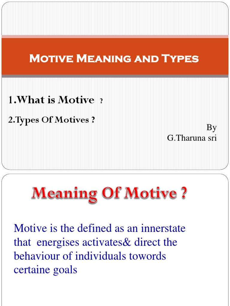 Understanding Motives and Their Types | PDF