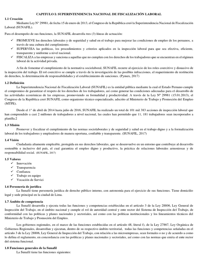 Funciones y Sanciones de SUNAFIL | PDF | Agronegocios | Derecho laboral