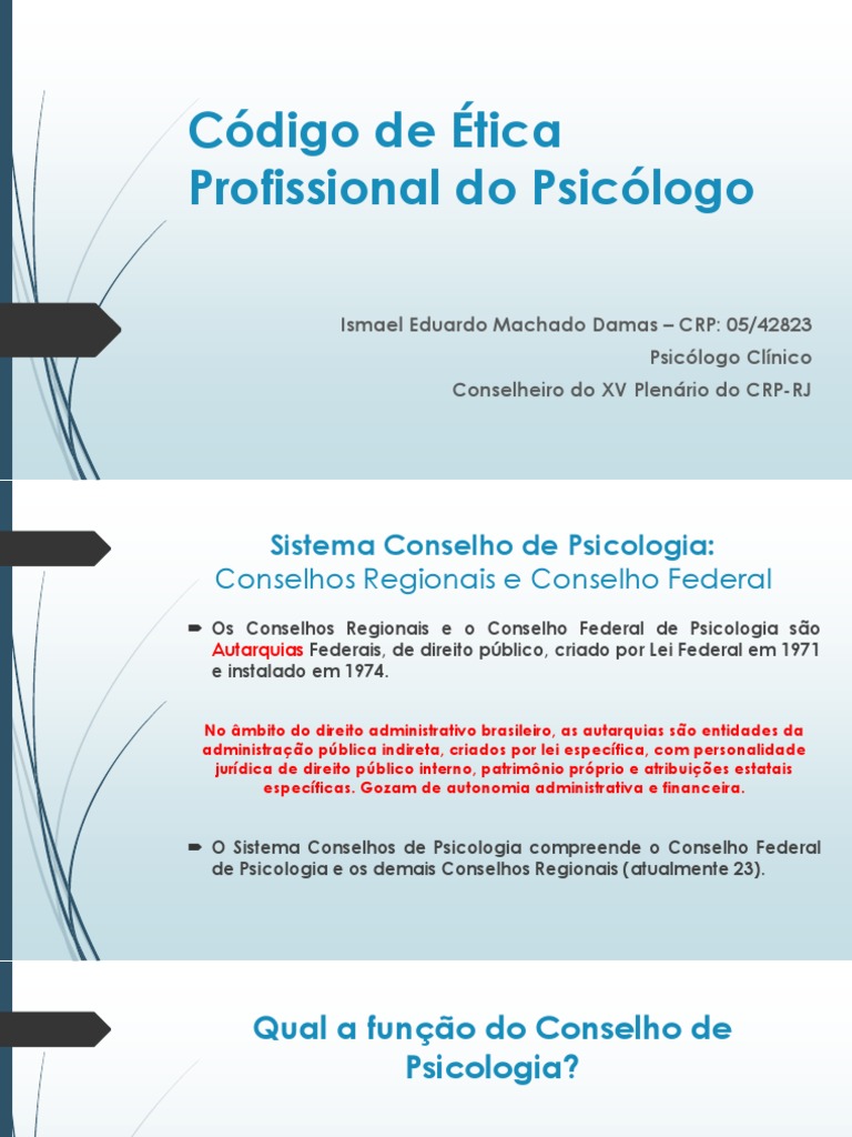 Código De ética Profissional Do Psicólogo 2011