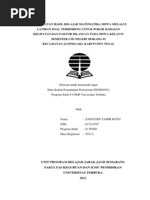 221662148 Pkp Pgsd Ut Matematika Kelas 4 Docx