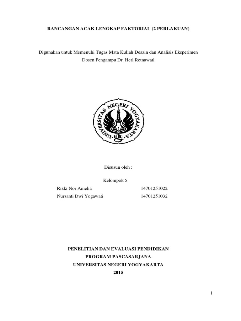 Contoh Soal Rancangan Acak Kelompok Lengkap 2 Faktorial - Berbagi
