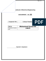 Muhammad Usman Ali: Department of Electrical Engineering