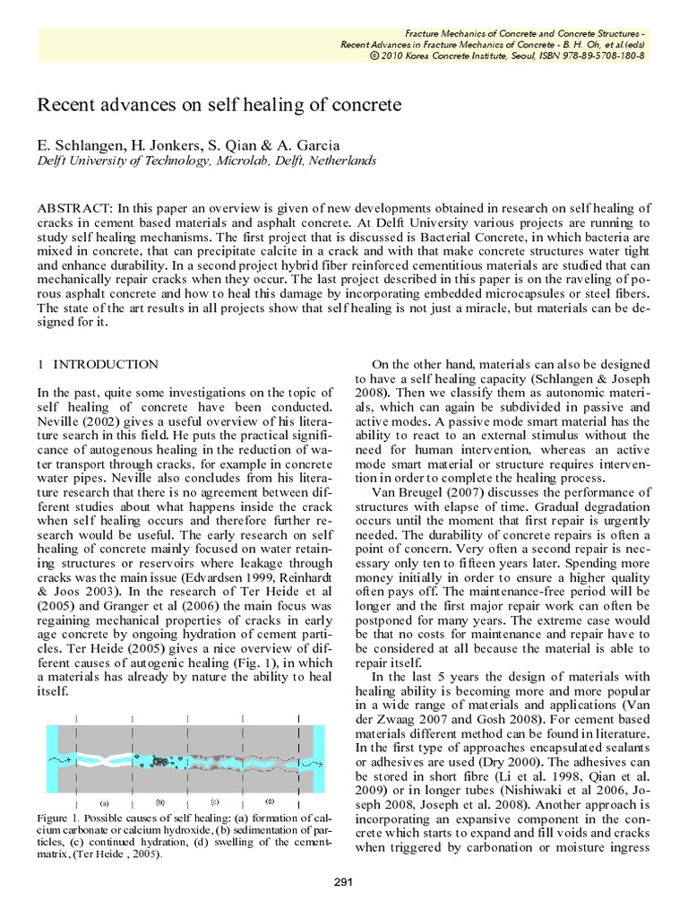 Recent Advances On Self Healing Concrete PDF | PDF | Calcium | Concrete