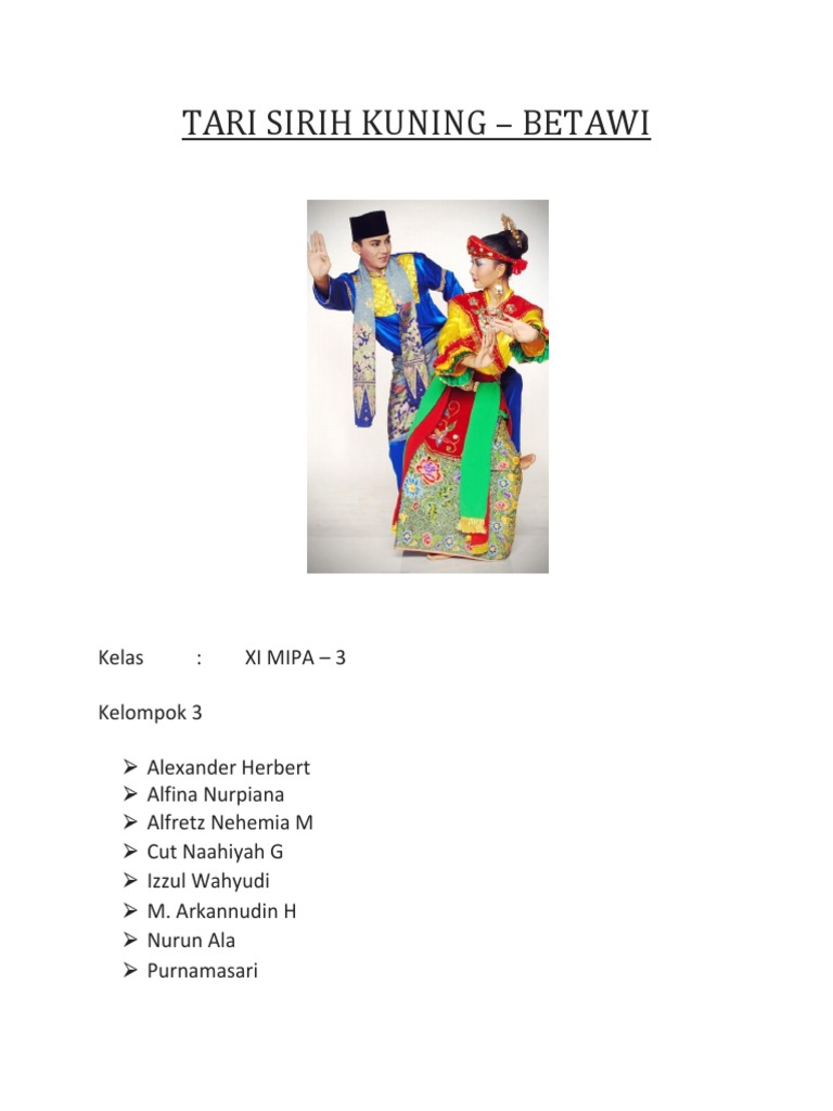 Sejarah dan Gerakan Tari Sirih Kuning | PDF | Seni
