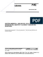 NC ISO 14041. Gestión Ambiental. Análisis Del Ciclo de Vida. Definición Del Objetivo y Alcance y Análisis Del Inventario PDF