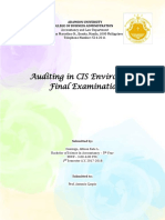 Auditing in CIS Environment Final Examination