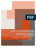 Unit 4: Alternative Sports/Games: Ies Cantillana Department: Physical Education
