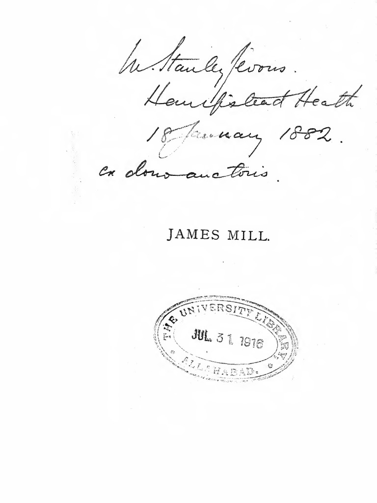 James Mill A Biography PDF Biography