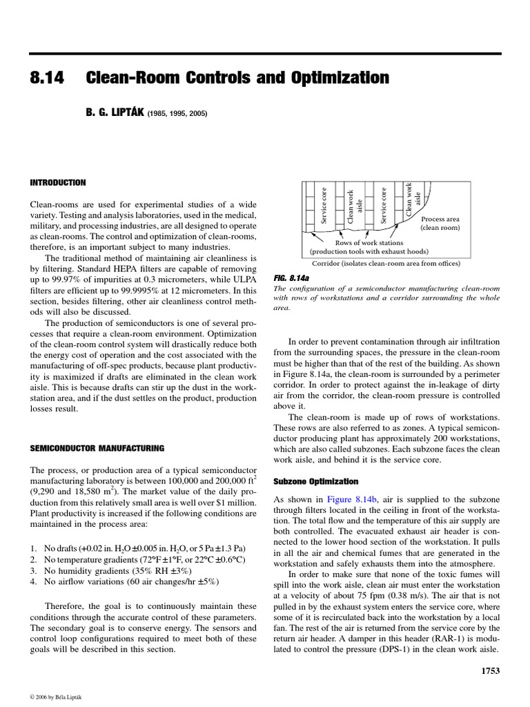8.14 CleanRoom Controls and Optimization B. G. Lipták PDF Control
