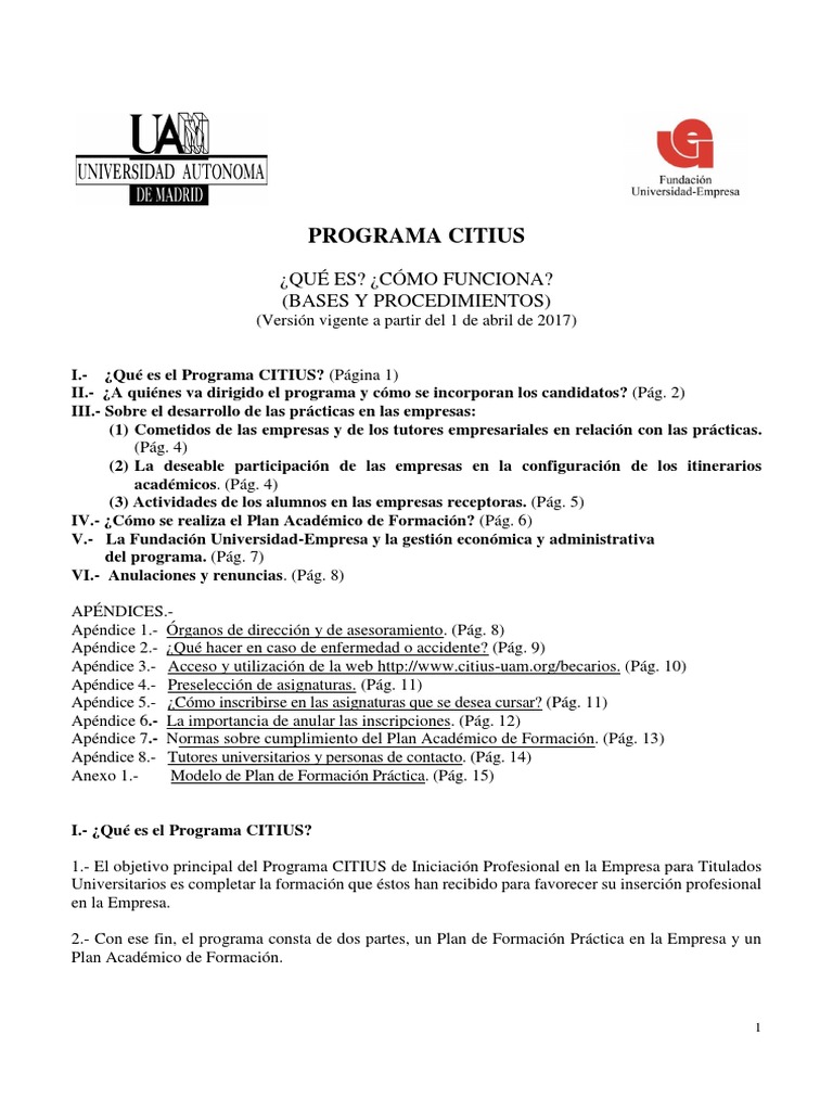 Programa CITIUS: Inserción Profesional UAM-UAB | PDF | Moodle | Universidad