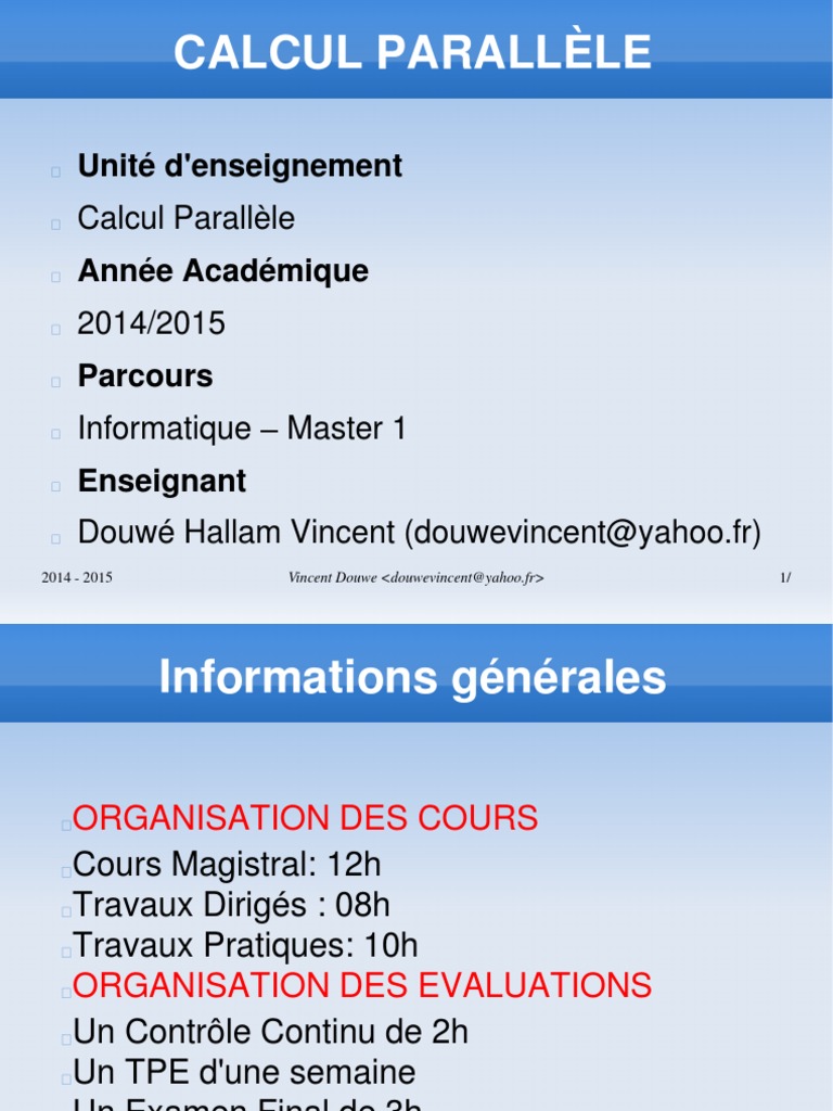 Cours Calcul Parallele V Final | PDF | Parallélisme (informatique ...