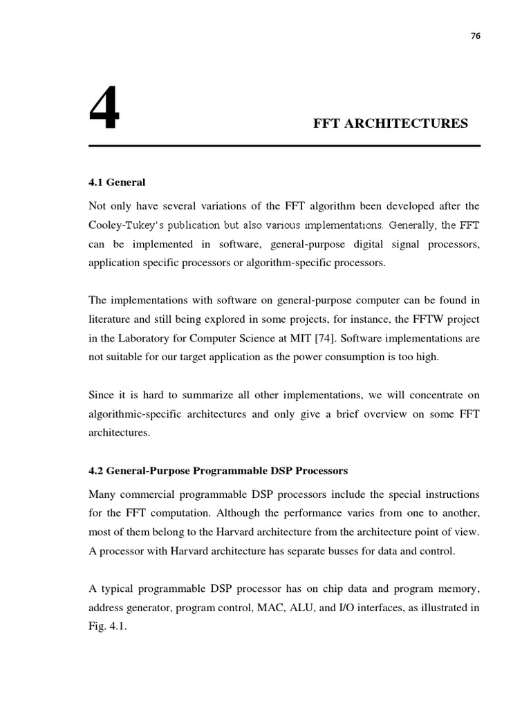 FFT Architectures Overview and Types | PDF | Fast Fourier Transform ...