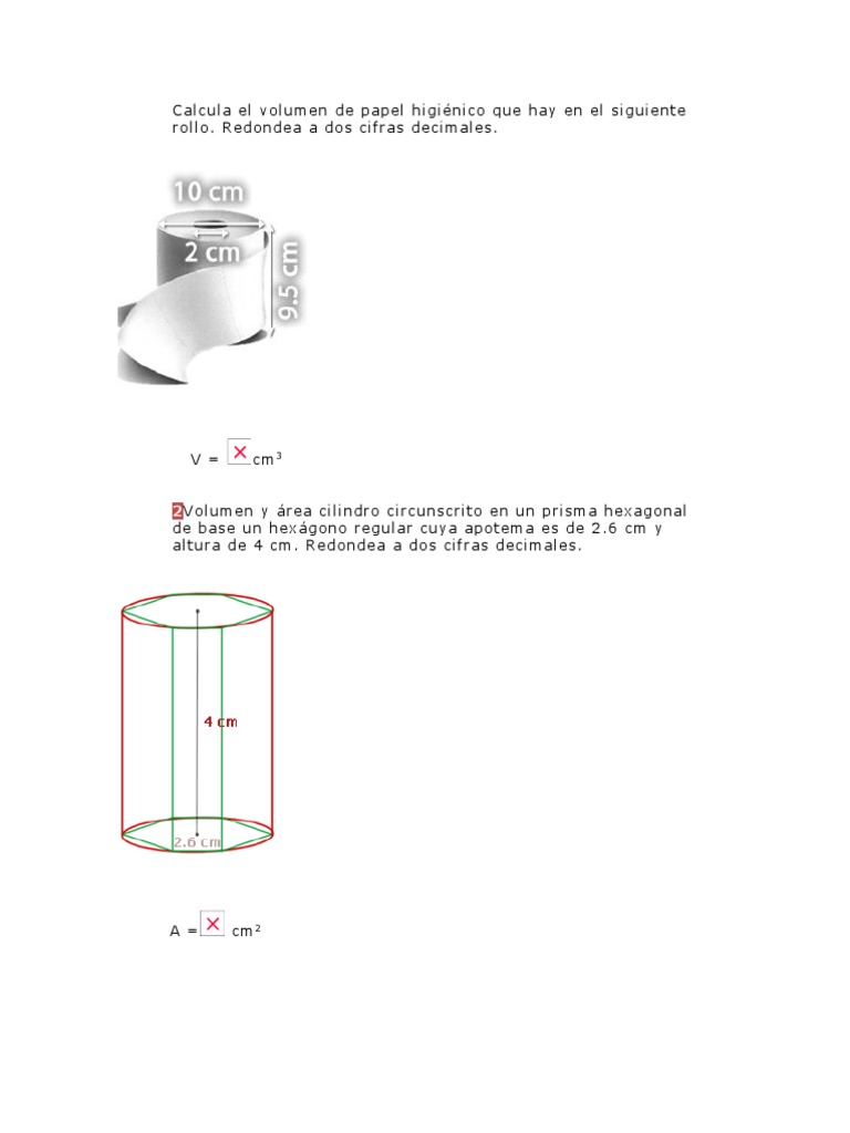 Altura y volumen del papel higiénico | PDF | Geometría analítica ...