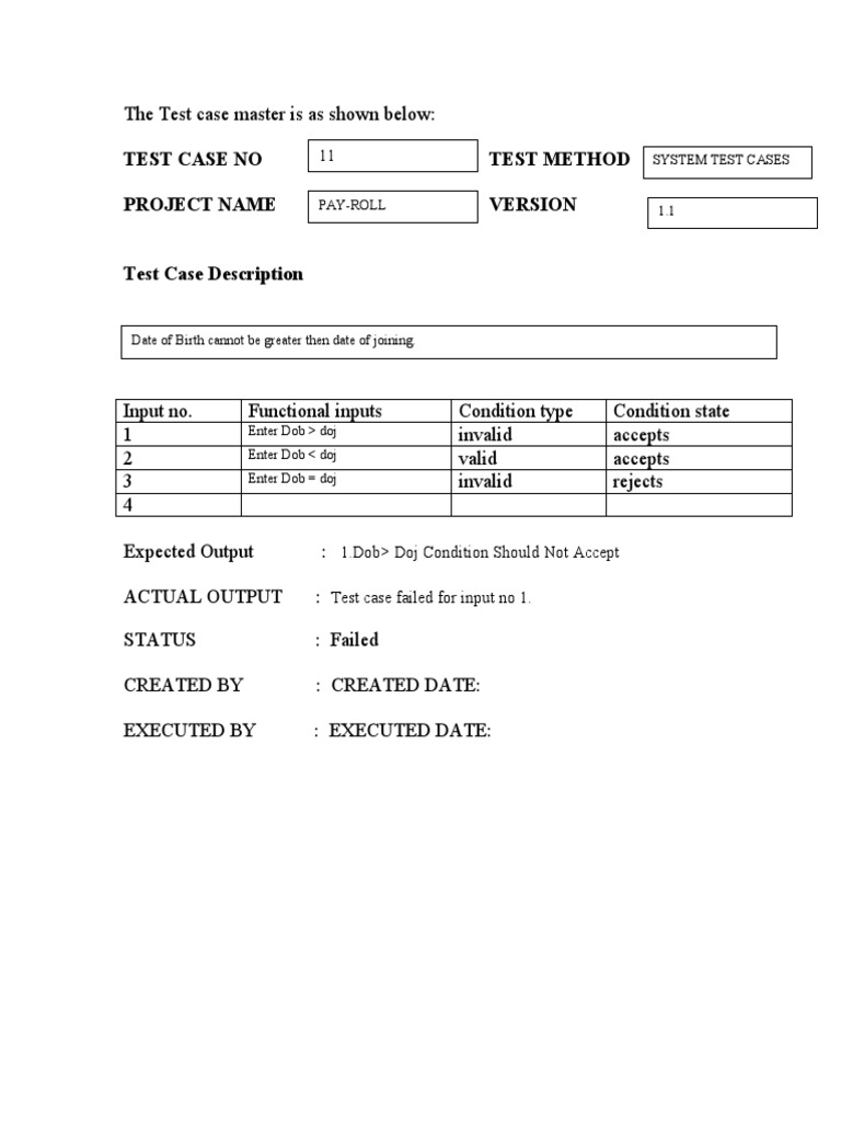 System Test Cases for Date Validation | PDF | Law