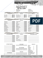 Mummy Character Sheet