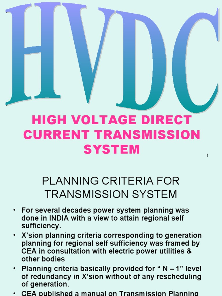 HVDC Transmission System Overview | PDF | High Voltage Direct Current ...