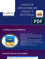 Usos de Opciones de Gmail y Hotmail