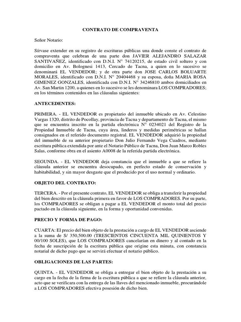Contrato de Compraventa