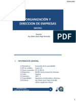 Organización Y Direccion de Empresas: I. Información General