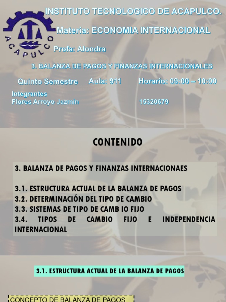 Balanza de Pagos y Finanzas Internacionales | PDF | Tipo de cambio ...