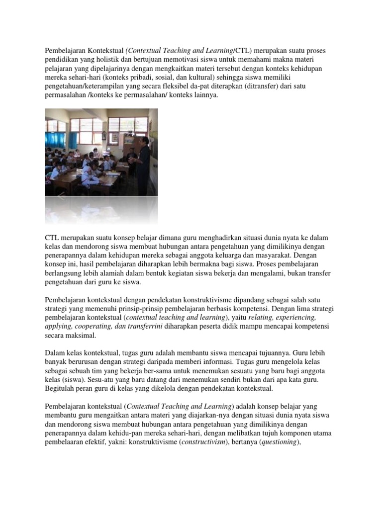 Pembelajaran Kontekstual Pdf