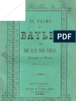Fuero del Baylio por Juan Boza Vargas - 1898