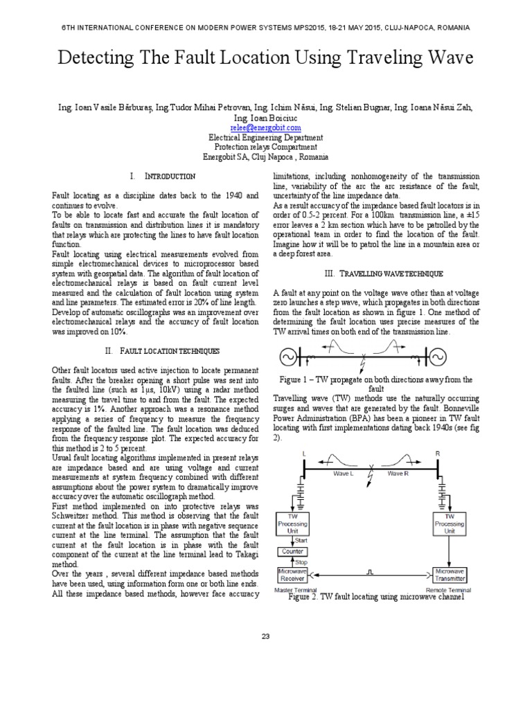 Detecting The Fault Location Using Traveling Wave | PDF | Transmission ...