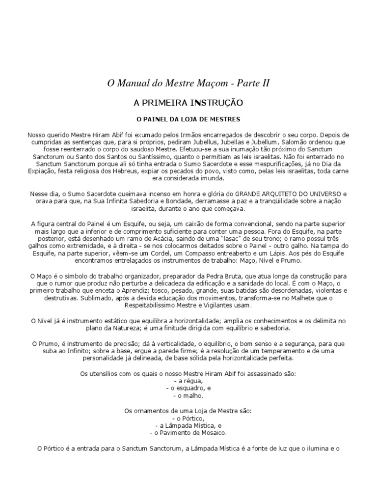 O Manual Do Mestre Maçom Parte2