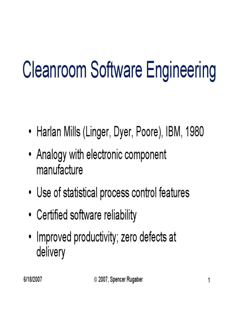 Cleanroom Software Engineering Overview | PDF | Formal Verification ...