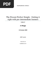 The Present Perfect Simple - Getting It Right With Pre-Intermediate Learners