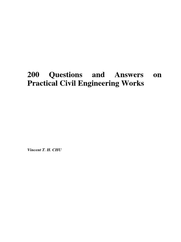 200 Questions and Answers On Practical Civil Engineering Works | PDF ...