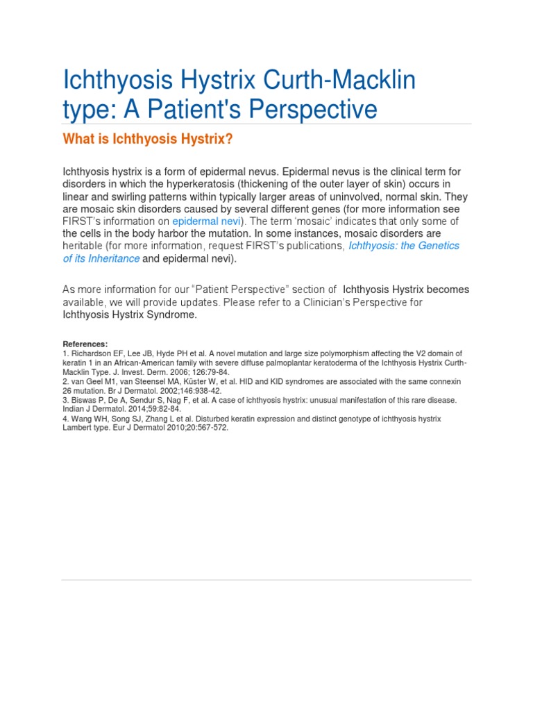 Ichthyosis Hystrix Curth | Genetic Testing | Medical Diagnosis