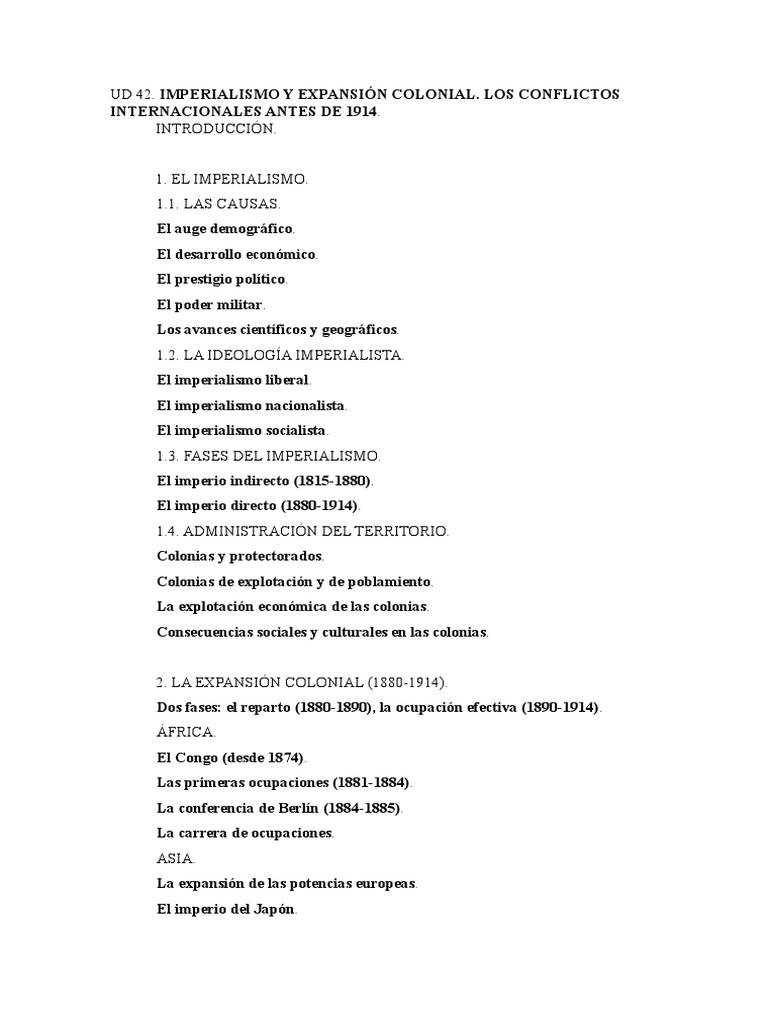 Imperios coloniales en Asia y África 1914 | PDF | Colonialismo ...