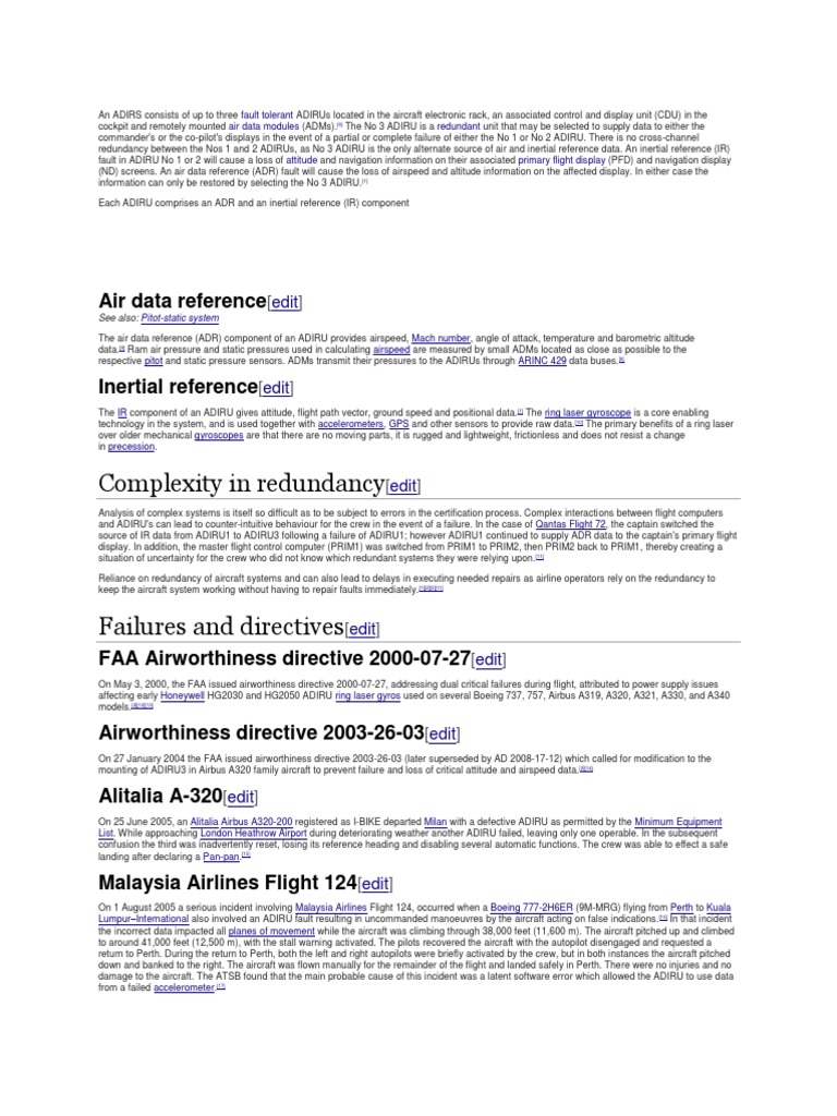 Complexity in Redundancy Air Data Reference PDF Aircraft Aeronautics