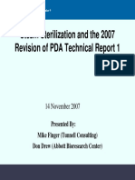 Steam Sterilization and the 2007 Revision of Pda Technical Report 1