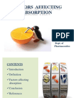 Factors Affecting Absorption: by J.Revathi Dept. of Pharmaceutics