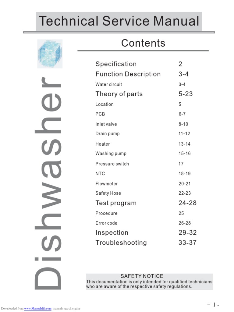 dISHWASHER.pdf | Electrical Connector | Printed Circuit Board