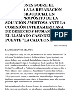 REFLEXIONES SOBRE EL DERECHO A LA REPARACIÓN DEL ERROR JUDICIAL EN CHILE A PROPÓSITO DE LA SOLUCIÓN AMISTOSA ANTE LA COMISIÓN INTERAMERICANA DE DERECHOS HUMANOS EN EL LLAMADO CASO DEL PUENTE "LA CALCHONA"