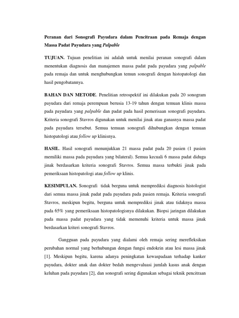 Infeksi Payudara Pada Remaja