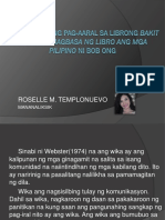 Linggwistikong Pag-Aaral Sa Librong Bakit Baliktad Magbasa NG