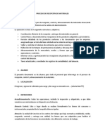 Proceso de Recepción Materiales Varios