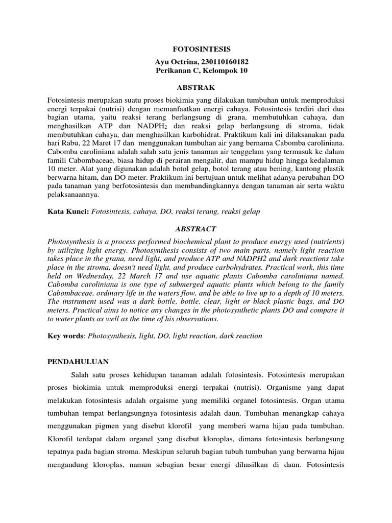 Jurnal Biokim Fotosintesis