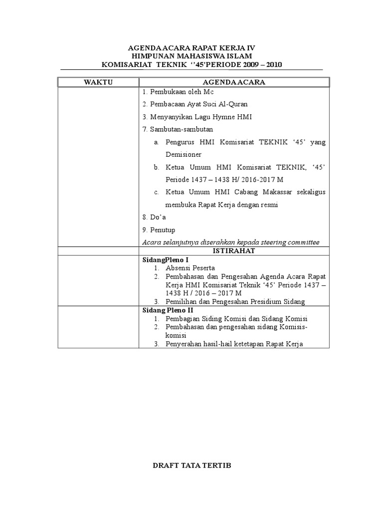 Contoh Surat Mandat Konfercab Hmi