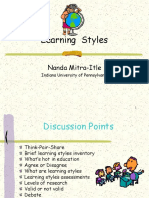 Learning Styles: Nanda Mitra-Itle
