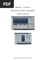 Waves - Trans-X Software Audio Processor User's Guide
