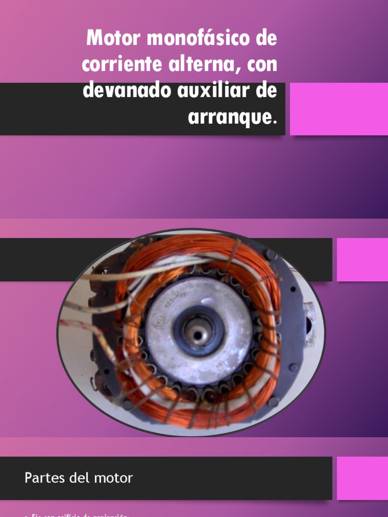 Motor monofásico de corriente alterna con devanado