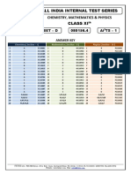 ANSWER KEY - Ai TS 1 - Class XI - SET D