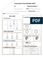 Grade 3 Assessment Test October 20173