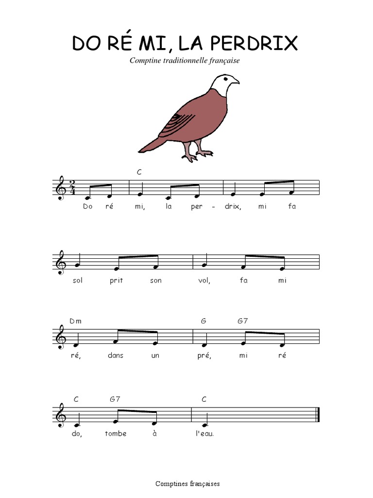 Traditionnel Do Re Mi La Perdrix Theorie De La Musique Elements De La Musique