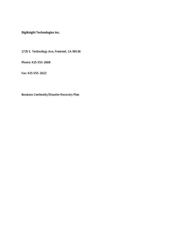 ntw440 BCDR Plan | PDF | Business Continuity | Health Insurance ...